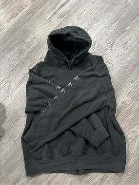 Black Hoodie with Turtle Embroidery